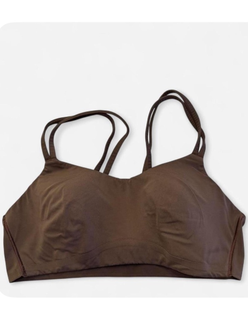 Lululemon Like a Cloud Bra B/C Medium Sequoia Brown Strappy Back S 10 - Picture 3 of 4